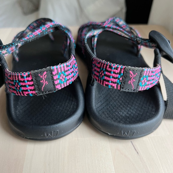 Hot Pink & Teal Chaco Sandals | Size 7 - Picture 4 of 7
